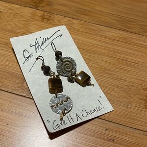 Q Miller beautiful handmade earrings -bronze and silver